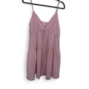 BP Women's Pink and White Gingham Mini Sundress. Preppy. Cottagecore. Softgirl